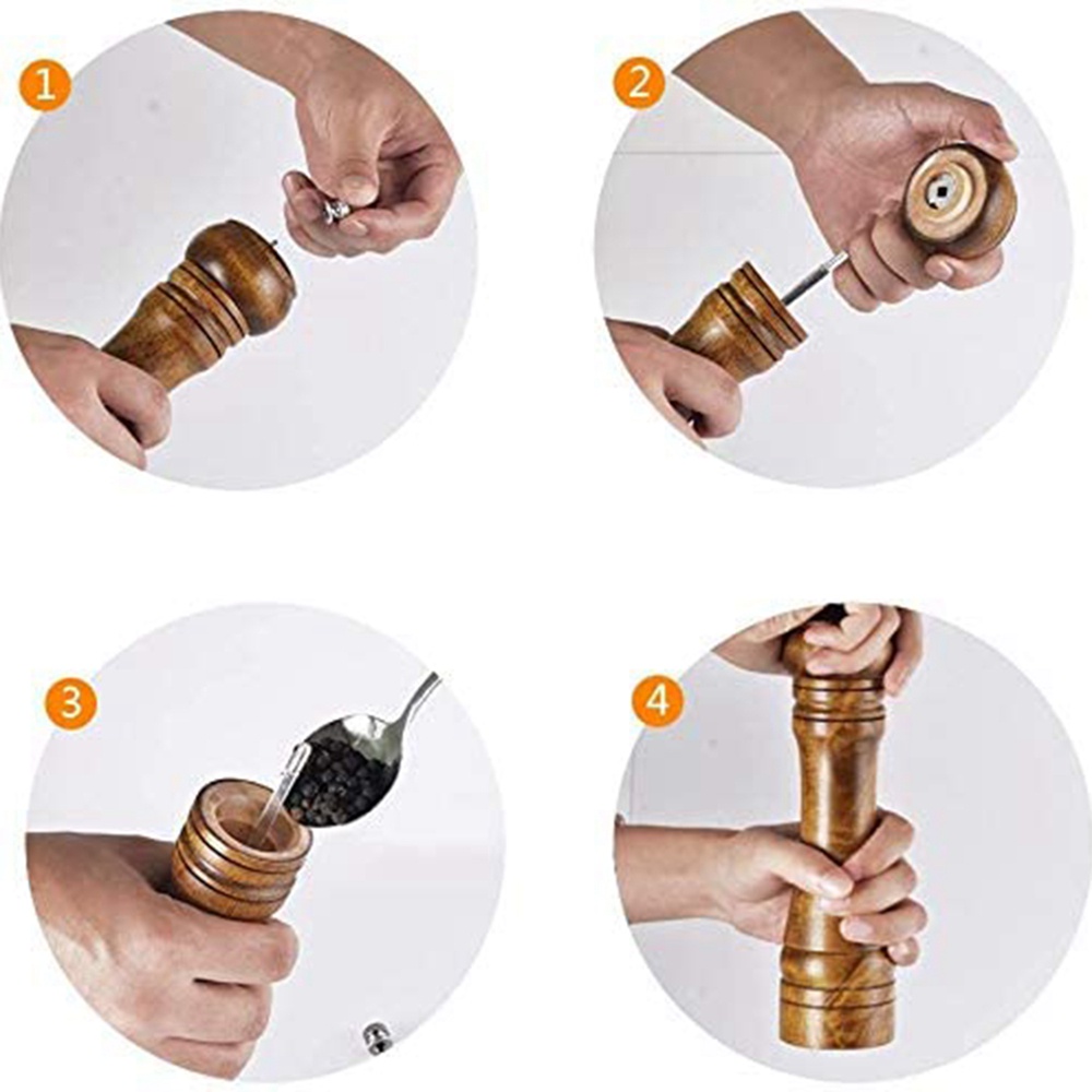 Dụng cụ xay tiêu bằng gỗ phong cách cổ điển