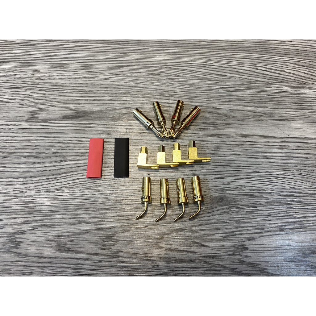 Bộ 4 jack cắm dây loa: Bắp chuối, mỏ chim, càng cua