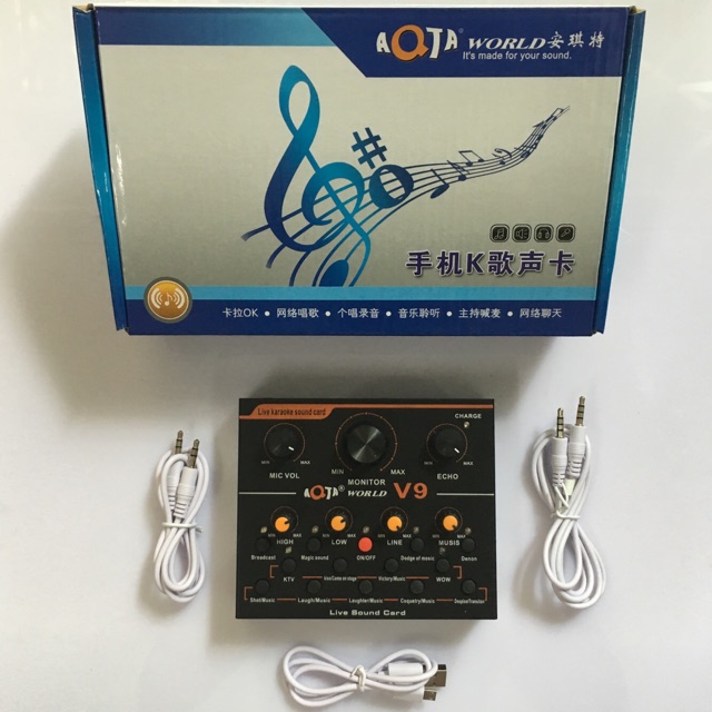 Combo Bộ Mic Thu Âm BM900 Live Stream - Karaoke Sound card V9-dây livetream-màng lọc -chân kẹp
