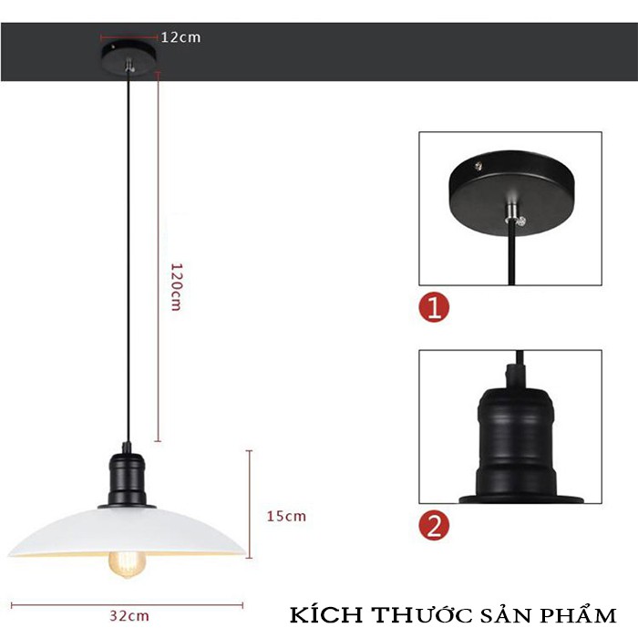 Đèn thả MONSKY treo trần trang trí bàn ăn, quán cafe, cửa hàng thời trang đẹp mắt dùng bóng LED Edision ST64