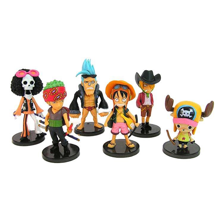 {Mô hình OnePiece cao 6-9 cm} Combo 6 mô hình One Piece - Team Luffy mũ rơm đồ chơi nhân vật Chibi Anime Figures giá rẻ