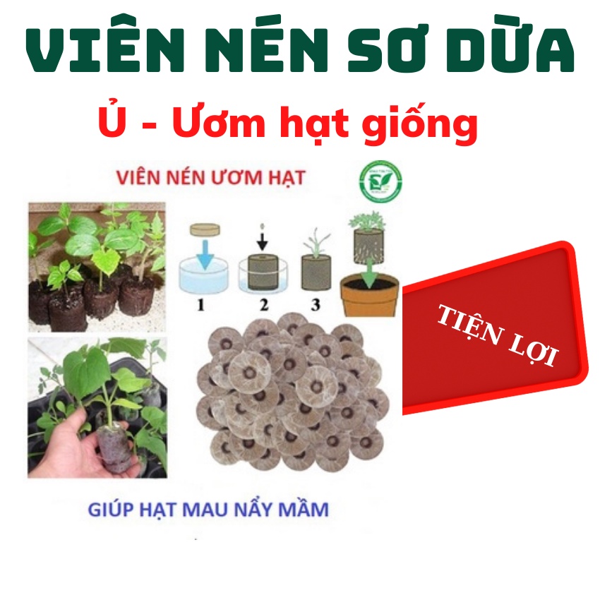 Viên Nén Xơ Dừa, Viên Ươm Hạt Kích Mầm Bằng Xơ Dừa