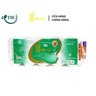 Giấy Vệ Sinh Hà Nội Silk 3 Lớp 1.8kg Xanh Không Lõi Mềm Mịn Tan Nhanh Trong Nước, Tặng Kèm Giấy Rút 270 Tờ