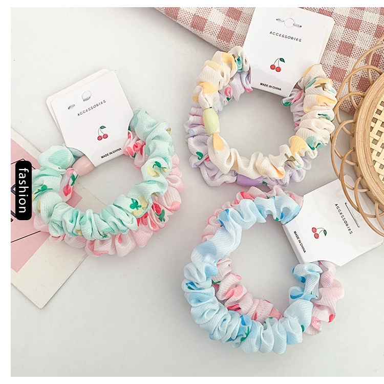 [SET 2] Dây cột tóc vải scrunchies nhỏ hình trái cây siêu dễ thương phiên bản Hàn Quốc DS1