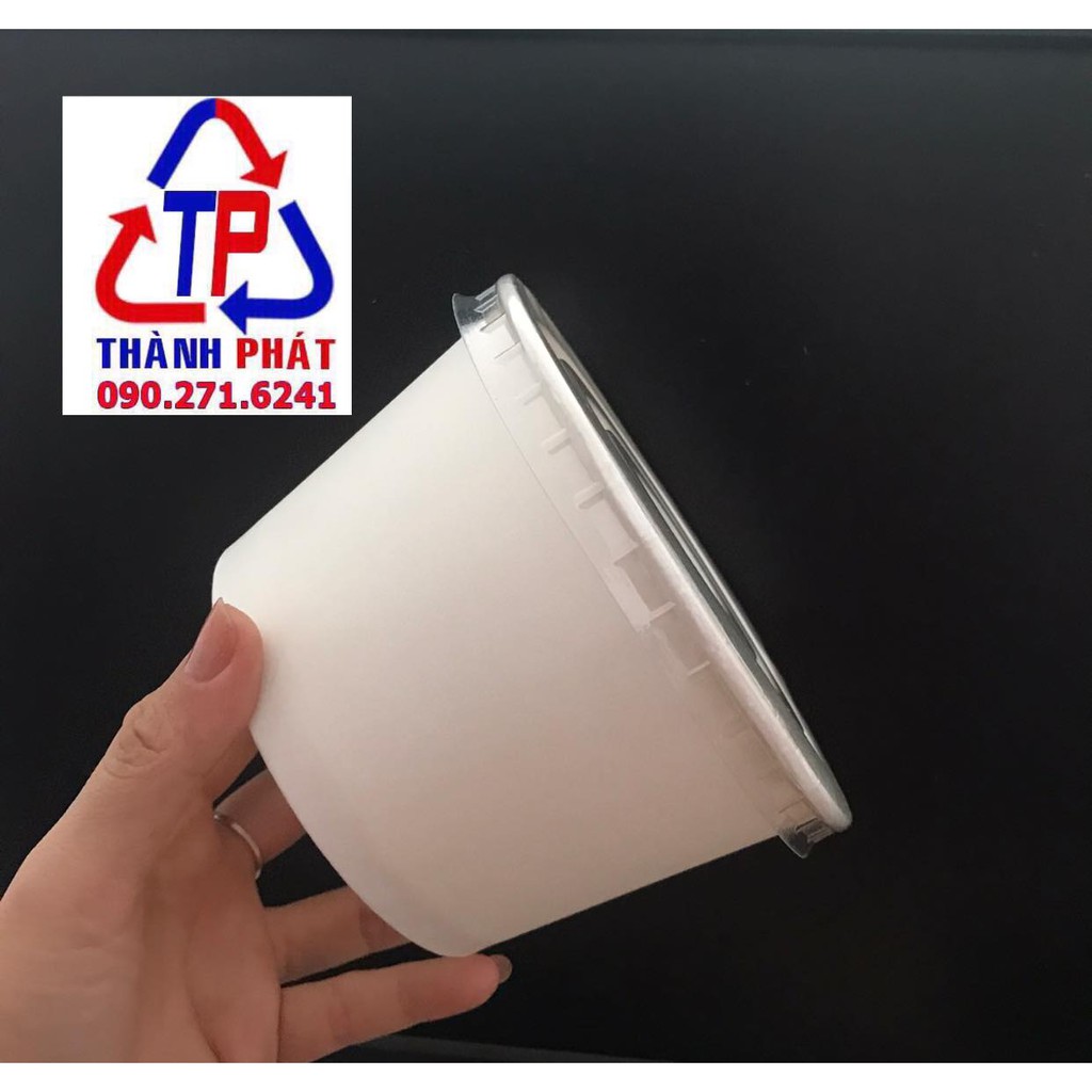 50 Tô giấy 800ml có nắp- tô giấy đựng hủ tiếu - tô giấy đựng bánh canh - tô giấy đựng phở