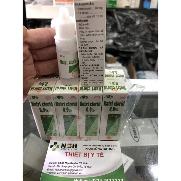 Nước muối sinh lý nhỏ mắt mũi vệ sinh mắt mũi Natri clorid 0.9% Pharmedic chai 10ml