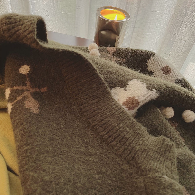 Áo Sweater Dệt Kim Sát Nách Dáng Rộng Cổ Chữ V Dễ Phối Đồ Cho Nữ