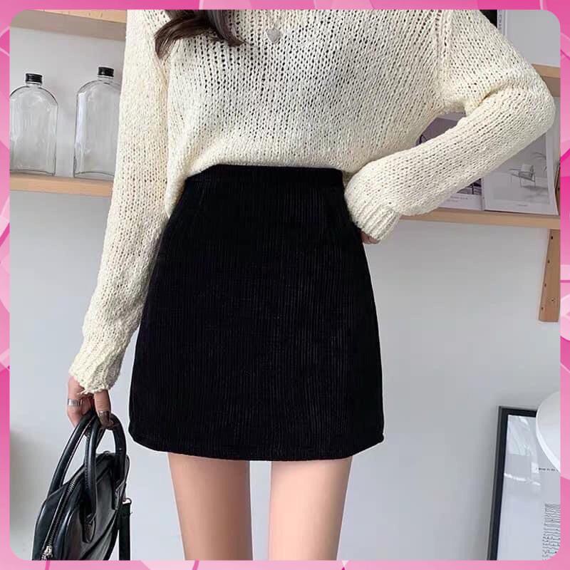 Chân Váy Nhung Tăm Dáng A, Chân Váy Chữ A Lưng Cao Dáng Ôm Hợp Thời Trang Dành Cho Nữ- Có Quần Lót Trong. | BigBuy360 - bigbuy360.vn