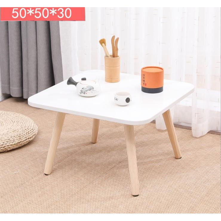 Bàn Trà chân gỗ tròn -bàn trà kiểu nhật-bàn trà decor  bền bỉ chắc chắn kích thước vuông 60*60cm.