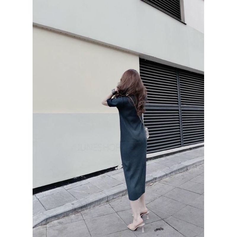 Váy len đũa suông ngắn tay hàng QCL1