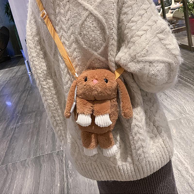 Children Girls Cute Plush Rabbit Design Cross-body bag