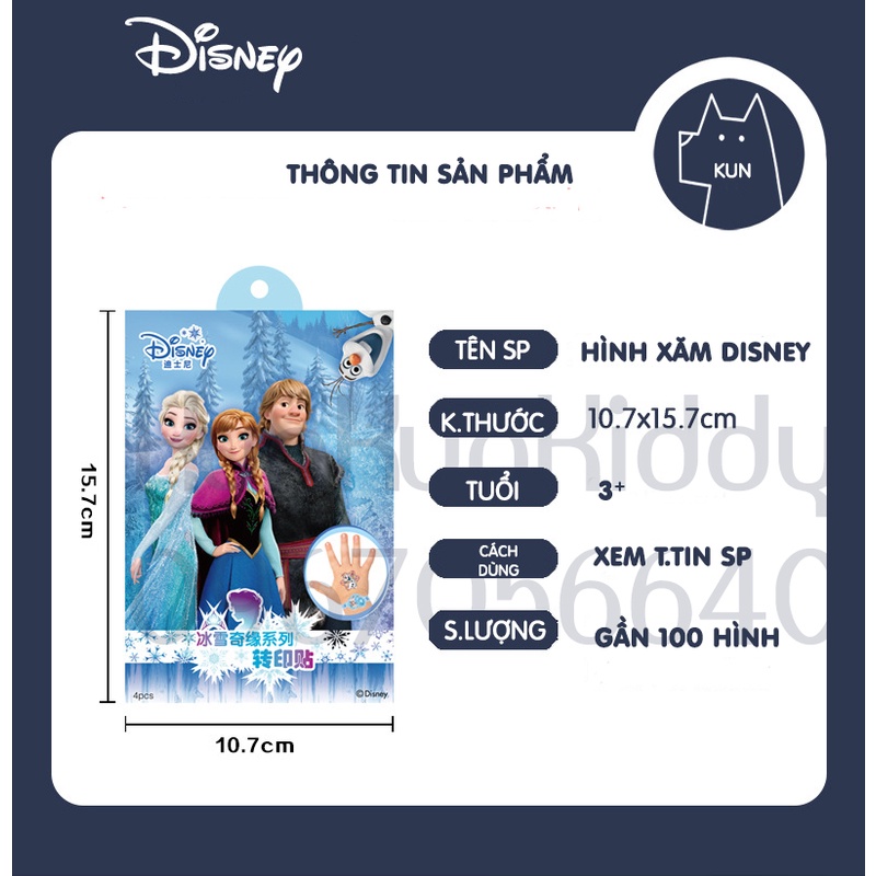 Hình xăm tạm thời chủ đề hoạt hình cho bé