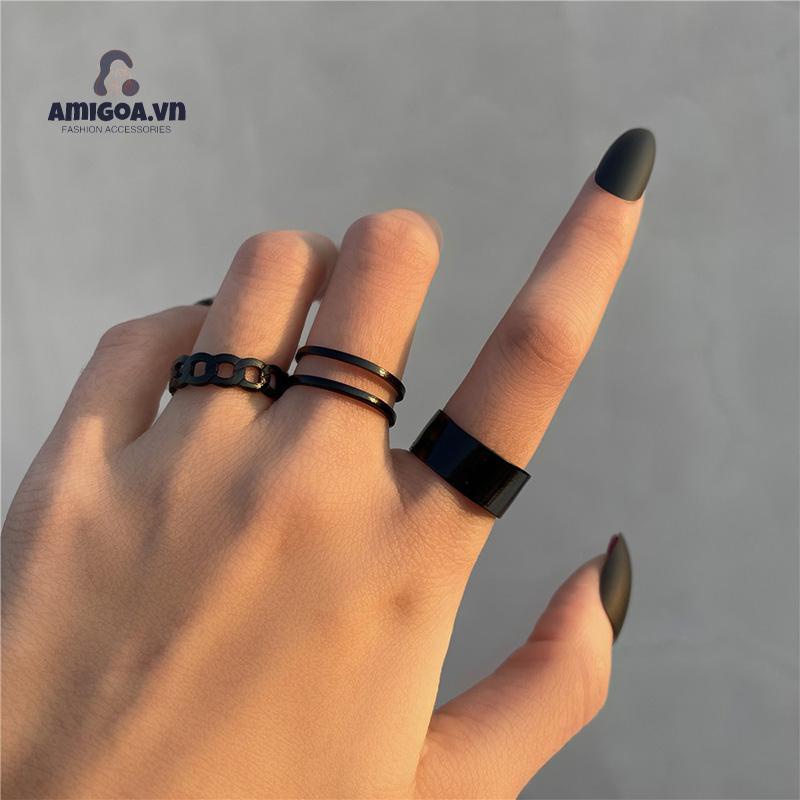 ✨✨ Bộ 3 Nhẫn Xếp Chồng Đơn Giản Sáng Tạo Cá Tính