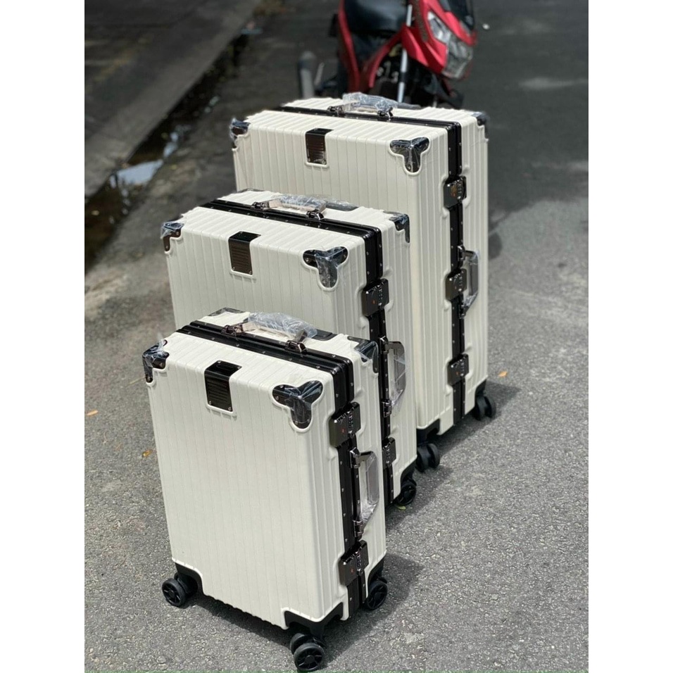 Vali kéo khung nhôm du lịch cao cấp khóa sập cao cấp chống vỡ, chống trộm size 20 inch 24 inch