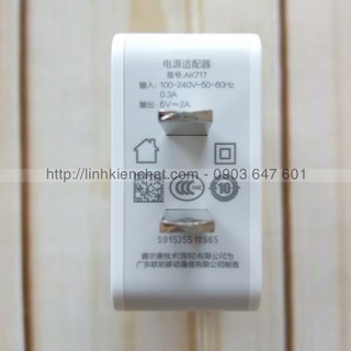 Củ Sạc cho OPPO 5V-2A Model AK717 Zin