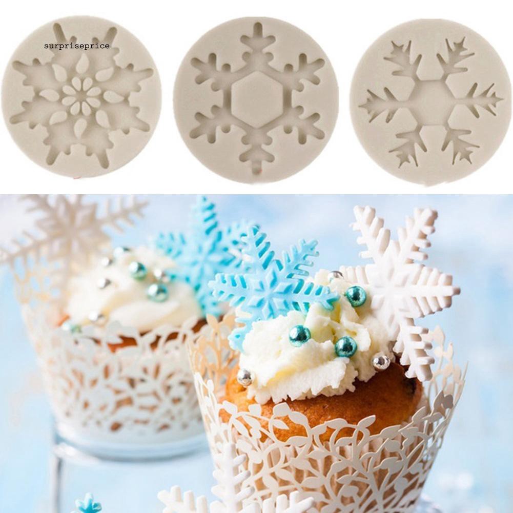 Khuôn silicon làm bánh kẹo đa năng hình bông tuyết xinh xắn tiện lợi