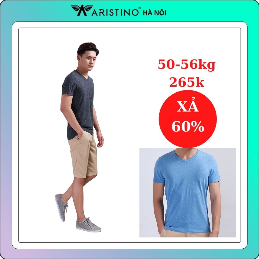 Áo thun nam ngắn tay không cổ ARISTINO ATS015S8- slim-còn S