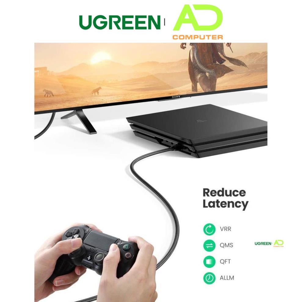 Cáp HDMI 2.1 độ phân giải 8K/60Hz dài 1-2m UGREEN HD135 - Hàng phân phối chính hãng - Bảo hành 18 tháng
