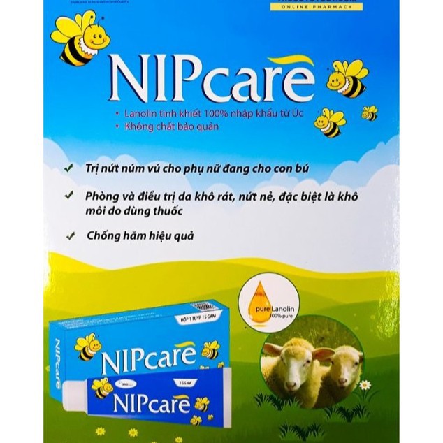 Kem Nứt Đầu Ti - NIPCARE - Phòng Và Chữa Nứt Đầu Ti Chứa Lanolin Tinh Khiết An Toàn Tuyệt Đối Cho Trẻ Sơ Sinh CN152