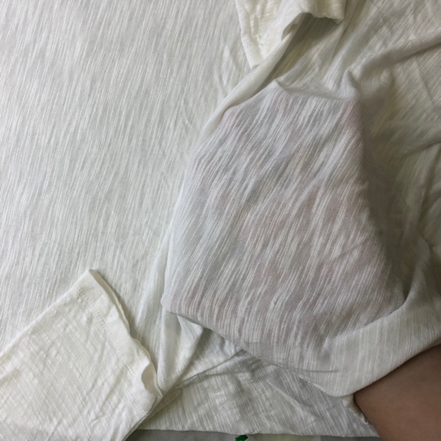 Áo Thun Ngủ Mỏng Form Giấu Quần Vanty Cắt Nhãn Cotton Lụa Cổ Thuyền Tay Dài Trắng / Đỏ