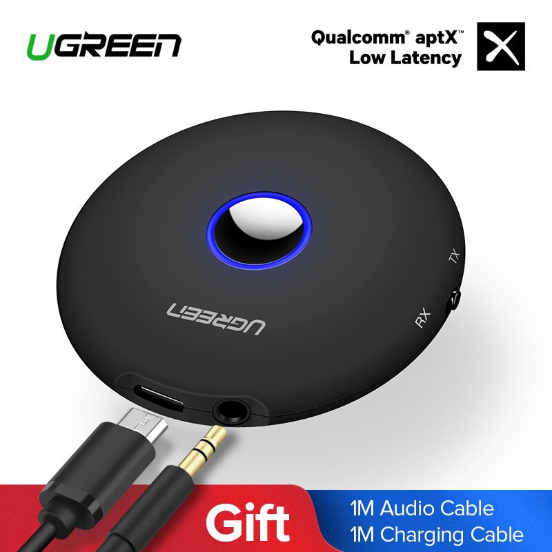 Bluetooth 5.0 thiết bị thu phát âm thanh Cao Cấp Ugreen CM108(APTX 2 in 1, có PIN)