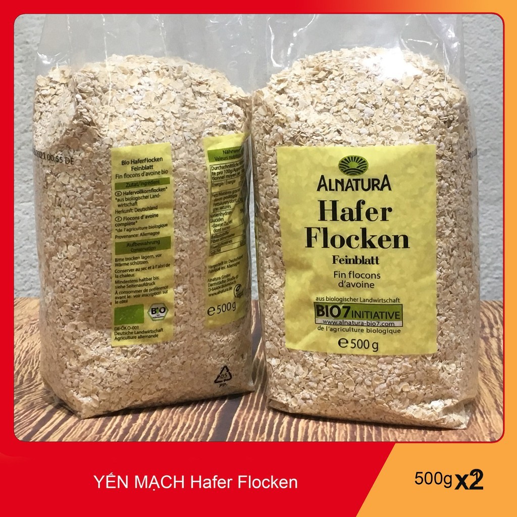Combo 1kg Yến Mạch Hafer Cán Vỡ của Đức