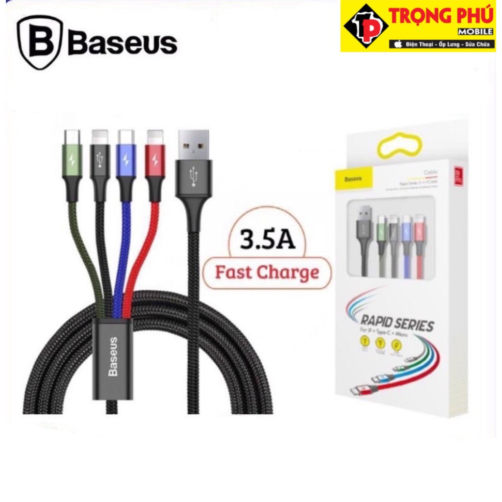 Cáp sạc 4 đầu 4in1 3,5A Baseus Fast 4-in-1 Cable