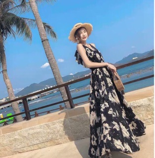 ĐẦM MAXI HOA HỞ LƯNG