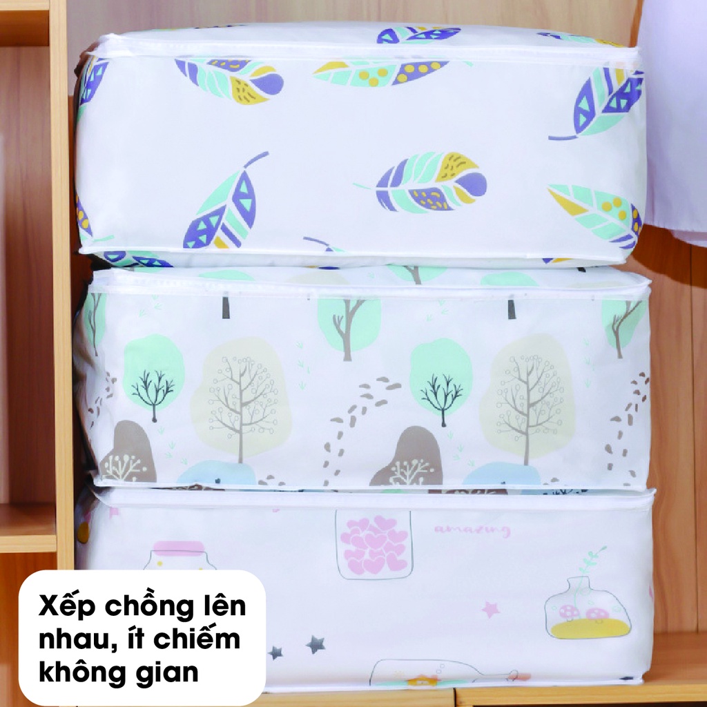 Túi Vải Đựng Quần Áo, Chăn Màn, Nắp Khóa Kéo, Nhiều kích cỡ, Gấp Gọn, nhiều mẫu siêu đẹp