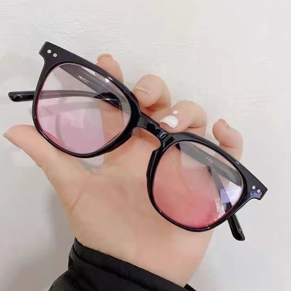 Mắt Kính Gọng Tròn Trong Suốt Màu gradient Chống Ánh Sáng Xanh Thời Trang Cho Nữ