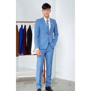 Bộ Vest Nam Cao Cấp Xanh Dương Sáng