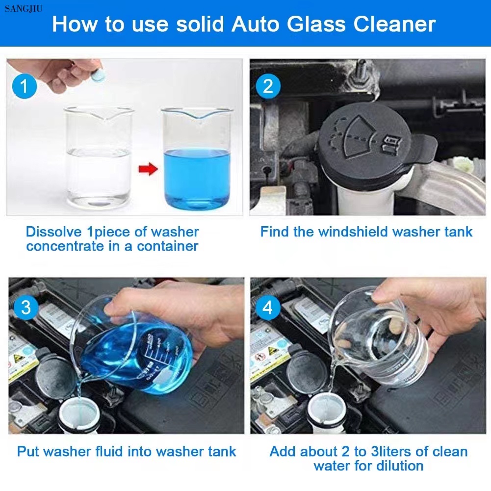❤️1pcs Xe hơi Chất làm sạch rắn phía trước Kính chắn gió Gạt nước kính Máy lau kính Nước lau kính Máy lau kính Gạt nước lau cửa sổ Thích hợp cho mọi loại kính
