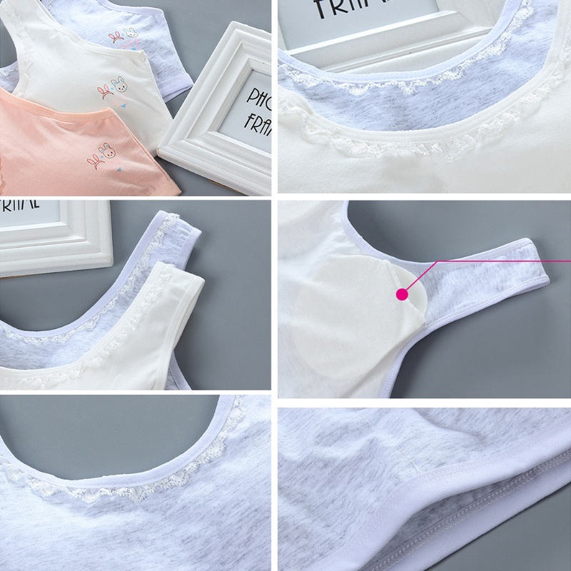 Áo Ngực Cotton Cổ Chữ U Dây Bản Rộng In Họa Tiết Hoạt Hình Cho Nữ