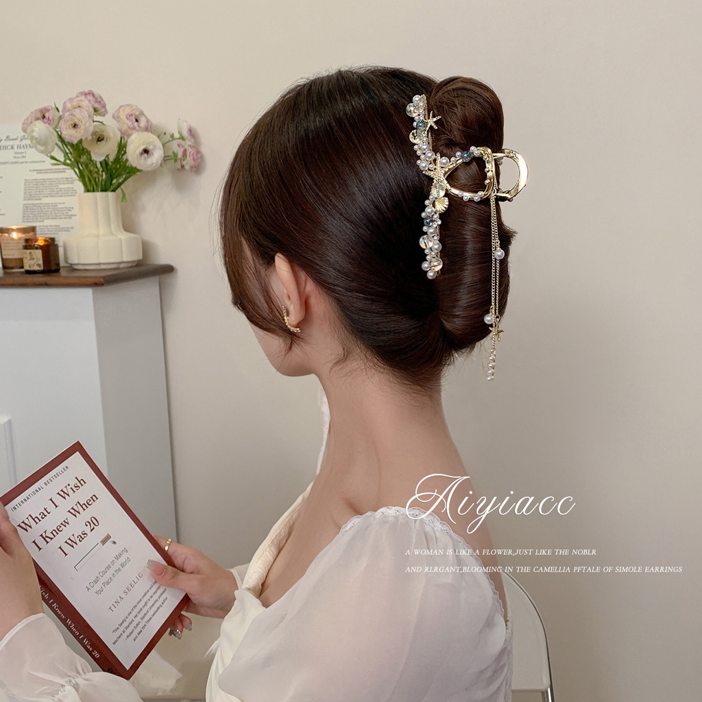 Kẹp Tóc Đính Ngọc Trai Giả Thiết Kế Tinh Tế Thời Trang Hàn Quốc 2022