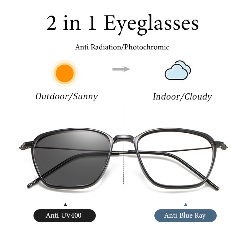 Mắt kính chống bức xạ CHARMRAY hình vuông thời trang cho nam nữ