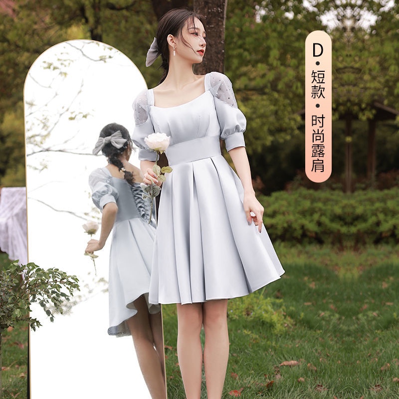 Đầm phù dâu dáng ngắn thiết kế thời trang mới cho nữ