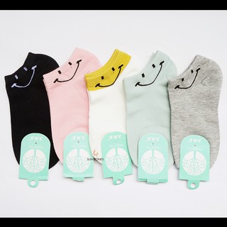 Set 5 đôi vớ mặt cười smiling vui vẻ - vớ nữ cổ ngắn