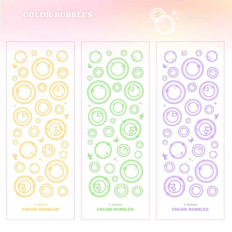 Flowertree 1 Miếng Dán Hình Bong Bóng Nhiều Màu Trang Trí Scrapbook