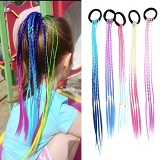 Bím tóc giả dài nhiều màu đáng yêu cho bé gái
