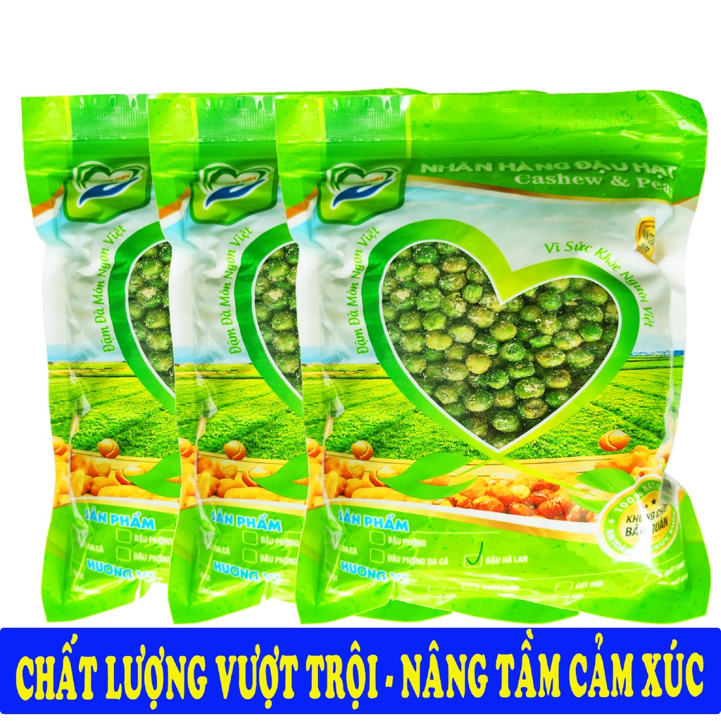 Combo 1K500GR Đậu Hà Lan Rang Muối Tâm Đức Thiện - 3 x Túi 500GR