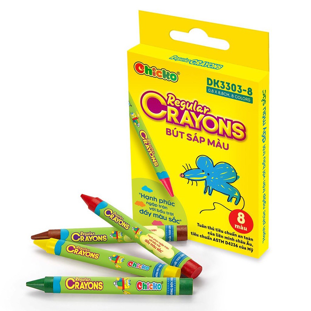 Bút Sáp Màu DUKA: Regular Crayons (8 Màu)