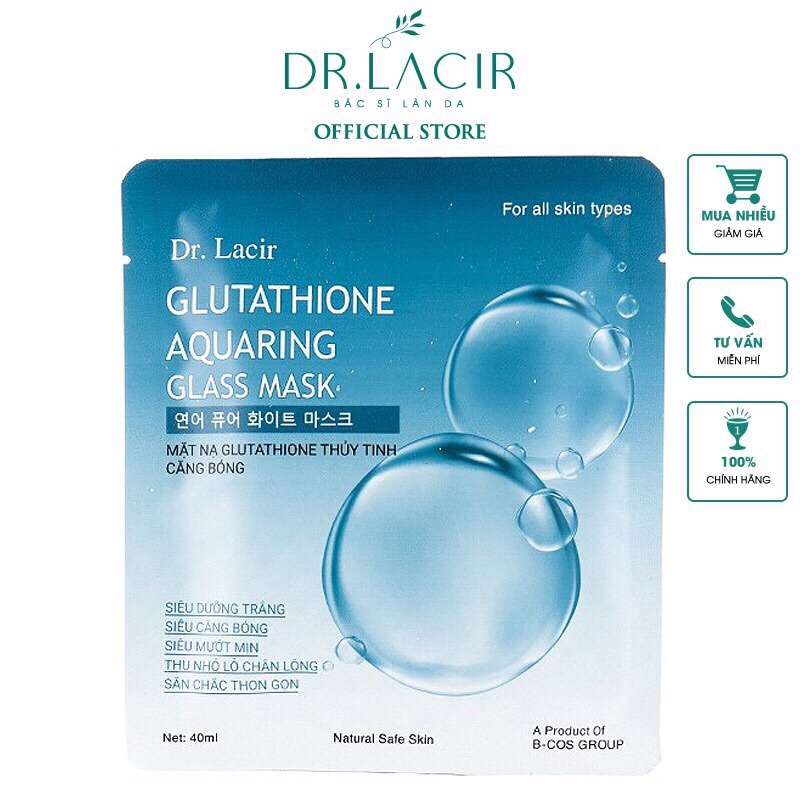 [Lẻ]Mặt Nạ Thủy Tinh Căng Bóng Drlacir,Cung cấp dưỡng chất,dưỡng trắng da,ngừa lão hóa,phục hồi da