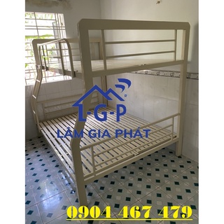 Giường 2 tầng sắt giường ngủ lớn mới 100% nhiều người nằm chịu lực tốt