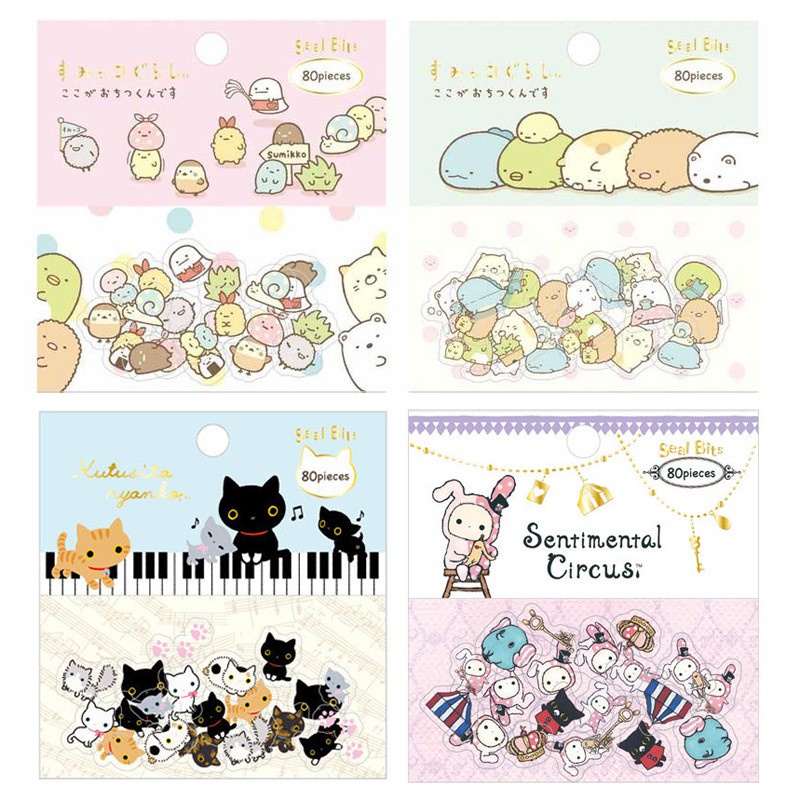 Gói 80 sticker trang trí hình động vật nhiều mẫu 🍀Clovershop68🍀