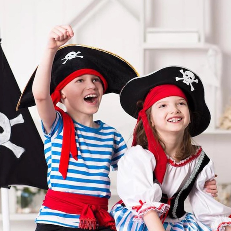 Mũ Cướp Biển In Hình Đầu Lâu Cướp Biển Cho Bé