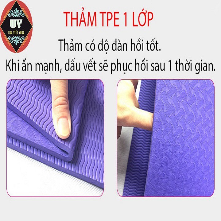 [XẢ KHO ] THẢM TẬP YOGA  🔥𝑭𝑹𝑬𝑬𝑺𝑯𝑰𝑷🔥 THẢM TẬP GYM TPE 1 LỚP SIÊU BỀN DÀY 8MM , BÁM TỐT （HOA VIỆT YOGA SHOP ）.