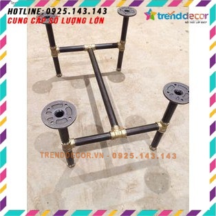 chân bàn ống nước AS4 Kệ treo gắn tường gỗ kệ ống nước kiêm giá treo quần áo chất liệu ống nước