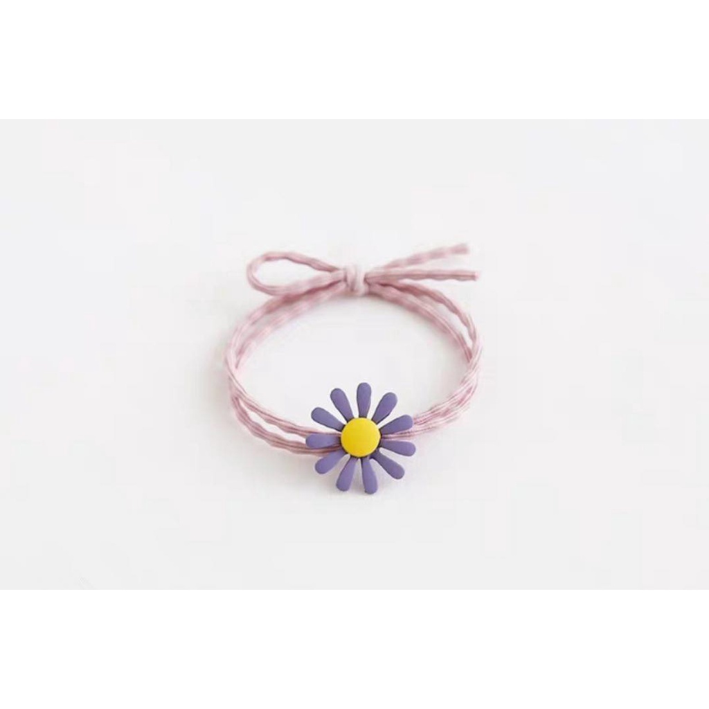 Dây buộc tóc Hàn Quốc hoa cúc nhí HOT TREND Chun đôi cực bền co giãn thoải mái có 5 màu tùy chọn BT011