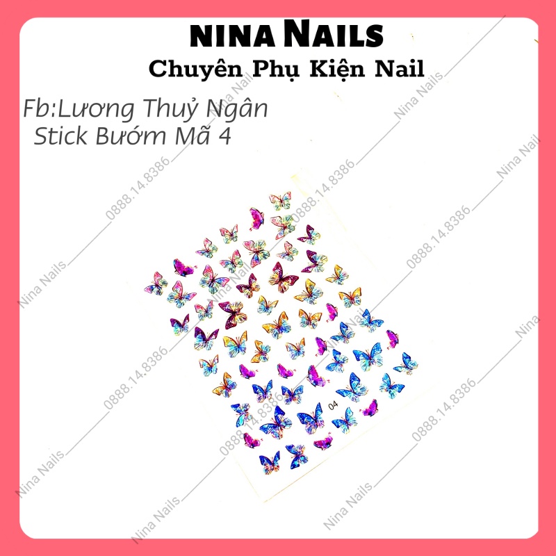 Sticker Hình Bướm Dán Móng Tay Hiệu Ứng 3D Cực Đẹp