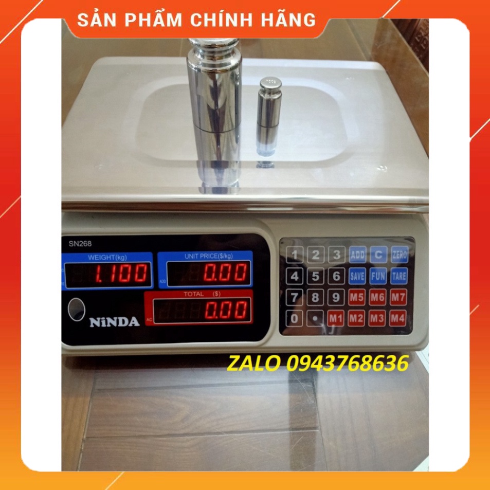 Cân Điện Tử Tính Giá Tiền 30kg NINDA SN268, 2 Mặt Đồng Hồ Trước Sau